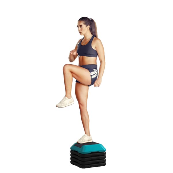 Aerobics Steg, Justerbar Höjd, Halkfri Yta, Blå
