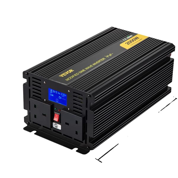 Modifierad sinusvågsomvandlare, LCD-skärm, LED-indikatorer, 2000W DC12V AC240V