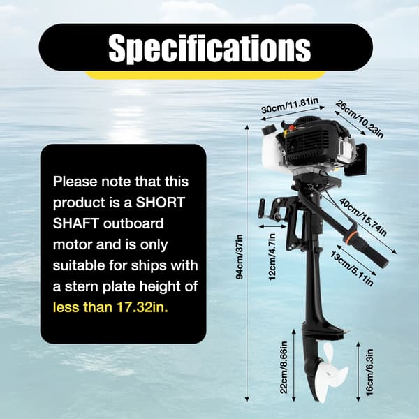 4HK Utombordsmotor, Lättviktsdesign, Luftkylsystem, svart