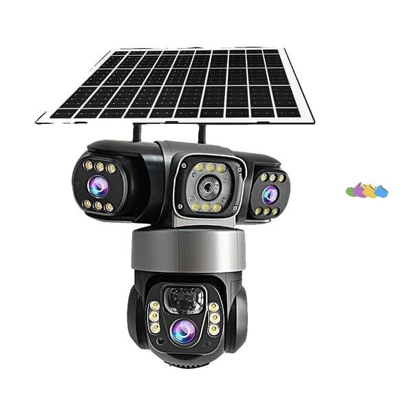 IP Solkamera, 15MP Tri-Lins, Fullfärgs Nattseende, 4G Kamera Ingen Kort, Typ-C-a, PAL-a