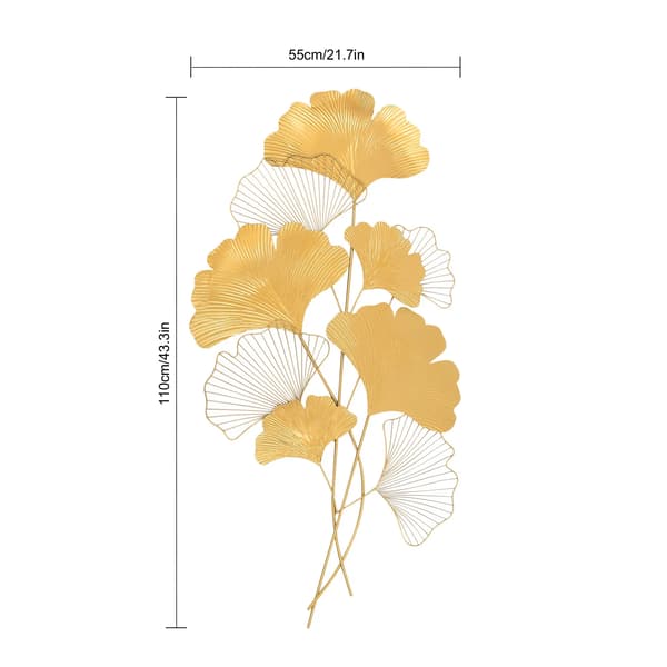 Väggdekoration, Metall Ginkgo-blad, Inomhus- och Utomhusbruk