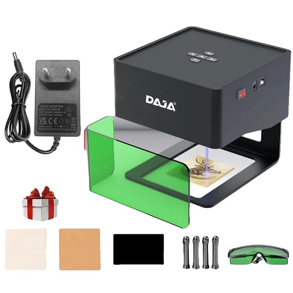 Lasergraver, 3000mW effekt, 80 x 80 mm graveringområde, kompatibel med flere materialer, DJ6 (EU stik)