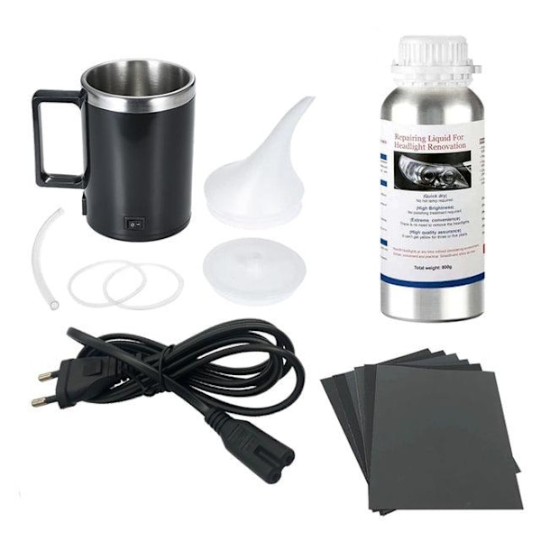 Bil Forlygte Restaureringssæt 800 ml - Reparation, Polering & Renoveringssæt Set 4 Carton Kit