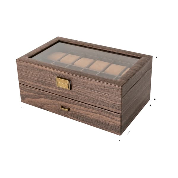 Klockorganisatör, 2-lagers design, 24 fack, Brun