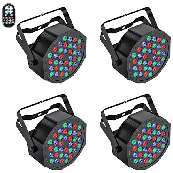 LED Par Valo 36W, RGB Lavavalaisin, DMX-ohjaus,4 kpl, EU-liitin 4PCS 4PCS