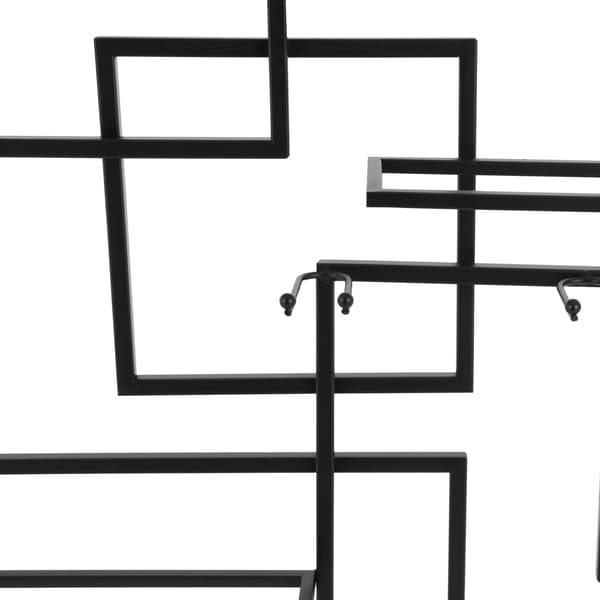 Vinhylla, Väggmonterad, Geometrisk Design, svart