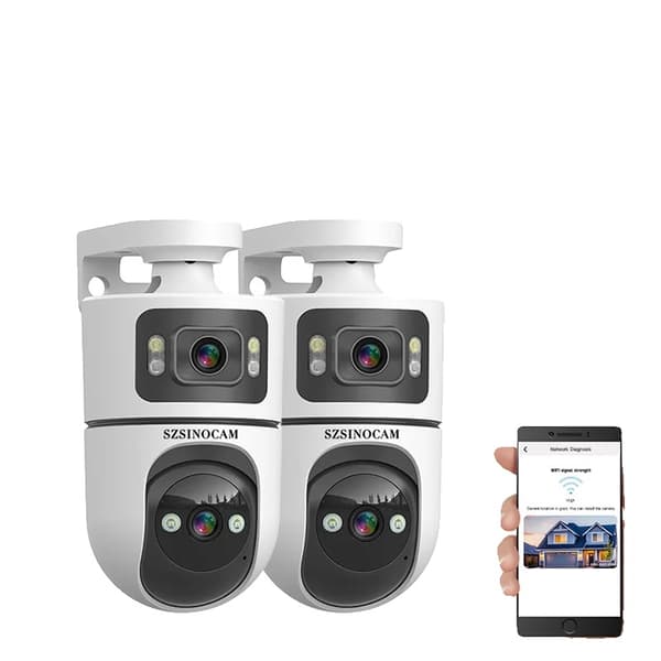 IP-kamera, 3 MP, WiFi-anslutning, WiFi INTE Kort 2PCS