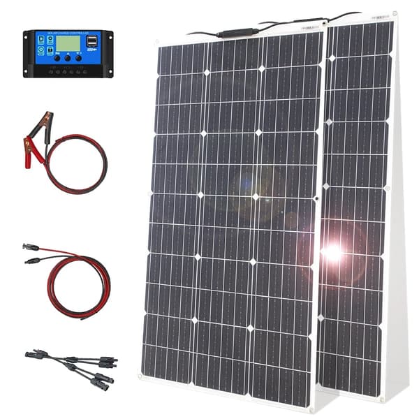 Fleksibelt Solpanel Kit, Høj Effektivitet Monokrystallinsk, Vandtæt Design, 200w Sæt