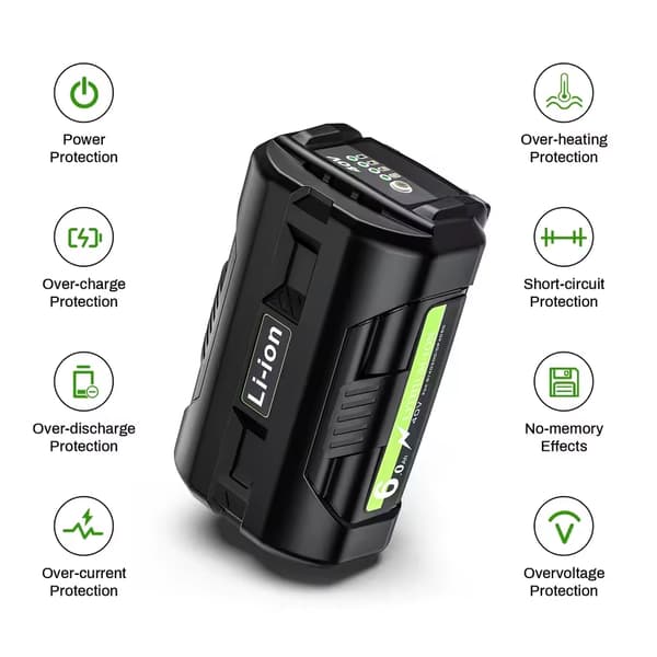 40V Litiumbatteri, 6000mAh kapacitet, 1 Batteri