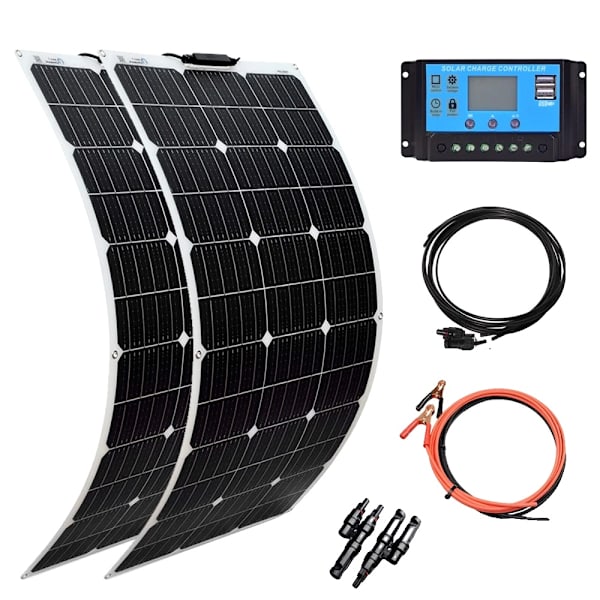 Solpanel, Fleksibelt Design, Høj Effektivitet, 200W Kit