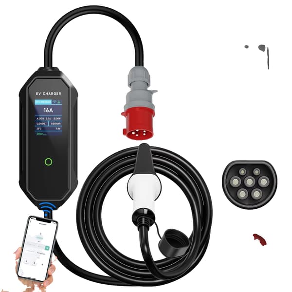 Bærbar EV-lader, 11KW effekt, Smart APP kontrol, 11KW Type2 5m