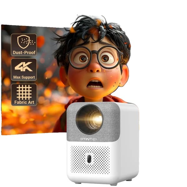 Smart Mini Hemmabio Projektor, 4K-stöd, 300 ANSI-lumen, Bluetooth-kompatibel,U4