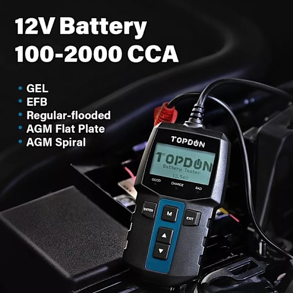 12V Bilbatteritestare, LCD-skärm, stöd för flera språk,BT100 BT100 BT100