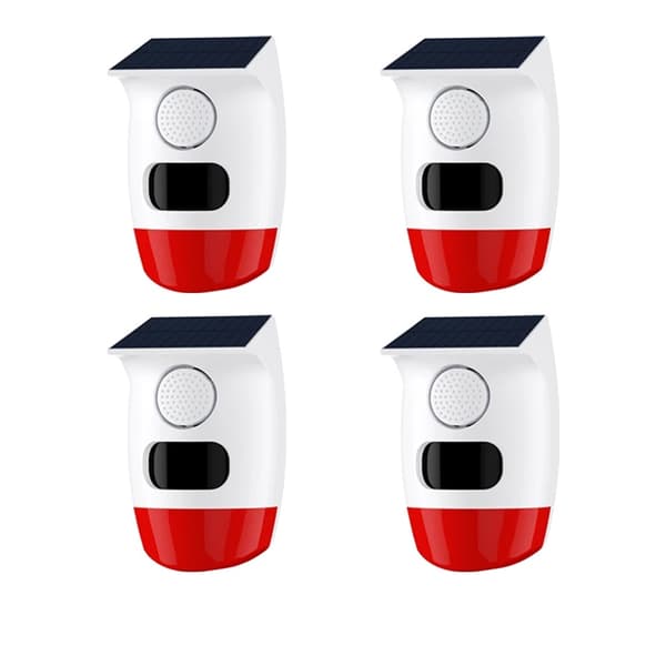 Alarm System, PIR Infrarød Bevægelsessensor, 120dB Sirene, 4PC Solhorn