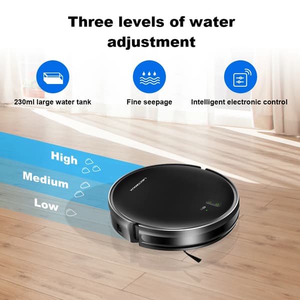 Robotstøvsuger, Smart Kortlægning, Våd- og Tørmoppe, Sort-a