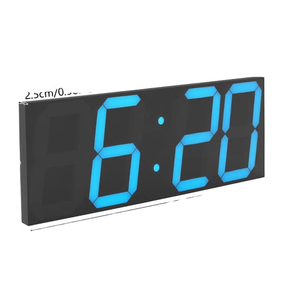 Vægur, Moderne Minimalistisk Design, LED Skærm, Blå, 16 tommer