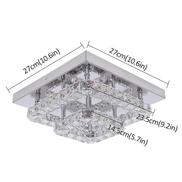 Moderni LED-kattolamppu, kristallimateriaali, korkea energiatehokkuus,3MF2, Kylmä Valkoinen 3MF2