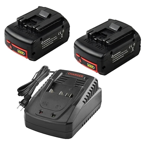 Bosch 18V Batteri och Snabbladdare Set, 6000mAh, Bred Kompatibilitet,2 B 1 C 2 b 1 c 2 B 1 C