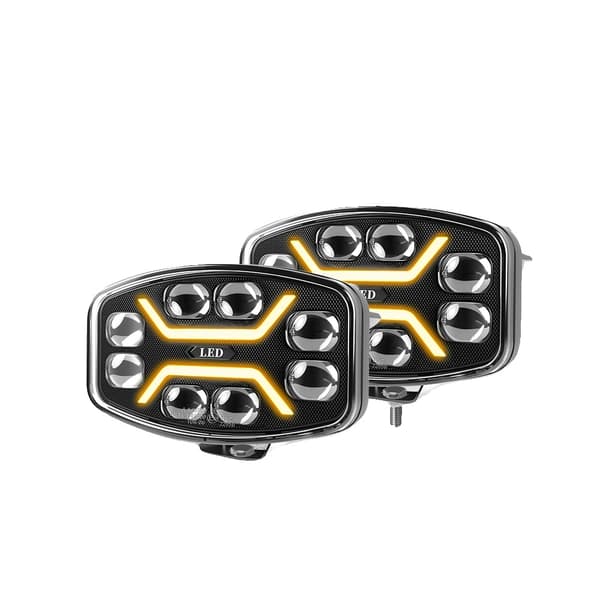 LED Spotlys, Høj Lysstyrke, Universel Pasform, 2PC Hvid Amber DRL