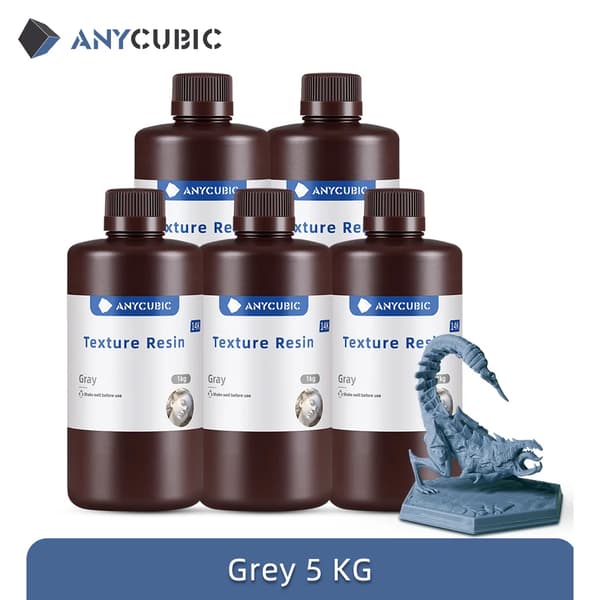 ANYCUBIC Tekstur Harpiks, Mat Finish, Høj Præcision, Grå 5kg