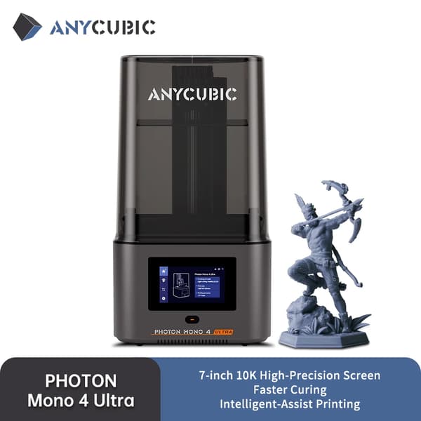 LCD 3D-printer, 10K opløsning, 4,3" berøringskontrol, Mono 4 Ultra
