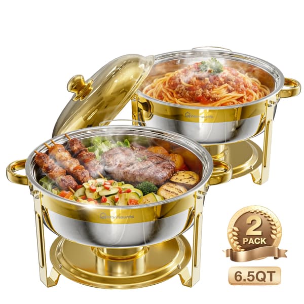 Höyrypannu, ruostumaton teräs, 6,5 QT kapasiteetti, 2Pack