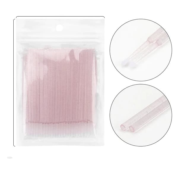 Øjenvippe Rensebørste, Bløde Mikrofiber Børster, Alsidig Brug, 1000 Pink krystal, Uldfiber-d