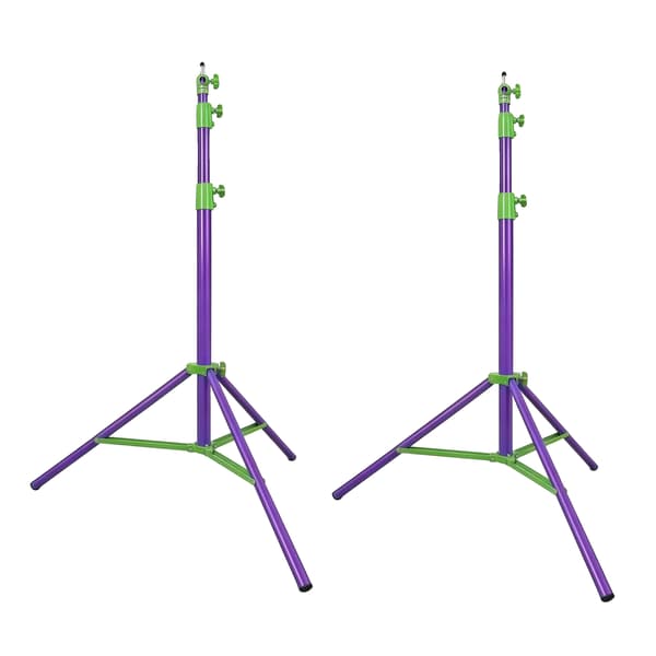 Lysstativ, Robust Metal Konstruktion, Justerbar Højde, 2stk 2.8M GRØN