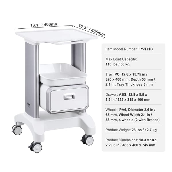 Laboratorievogn, Mobil Design, Robust Konstruktion, Hvid 4 ABS 2