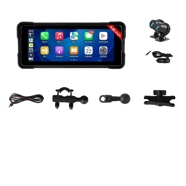 GPS Navigationsenhed, Trådløs CarPlay, Android Auto Kompatibilitet, 2K DVR og Controller, Ingen-b
