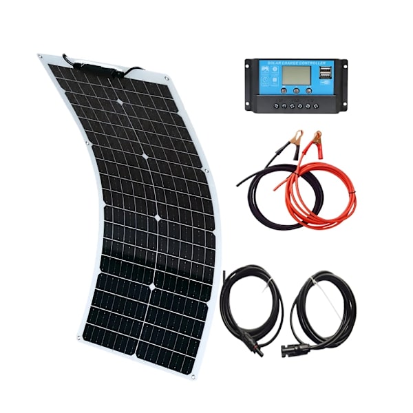 Hög Effektivitets Solpanel Kit, 50W/100W Monokristallin, Flexibel Design,50W Kit Vit 50W Kit White 50W Kit White