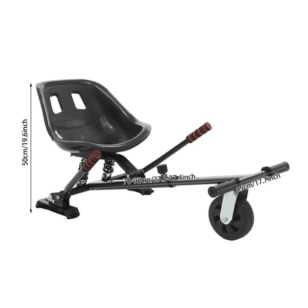 Hoverboard sædebeslag, justerbar længde 70-95 cm, bæreevne 100 kg, ergonomisk design, Sort 1