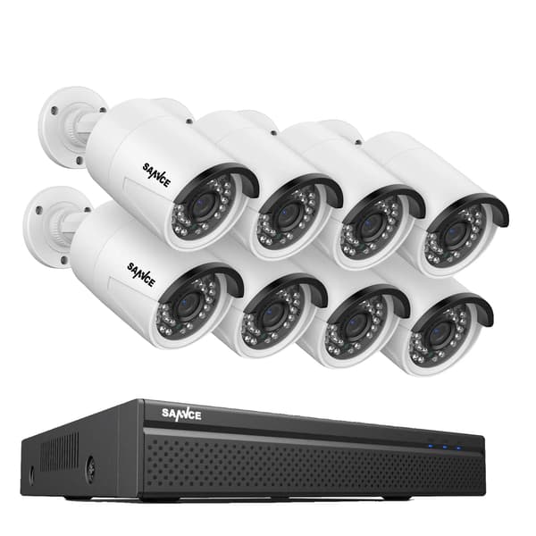 CCTV Sikkerhedssystem, 5MP Opløsning, Nattesyn op til 100ft, 8PCS 5MP, Ingen