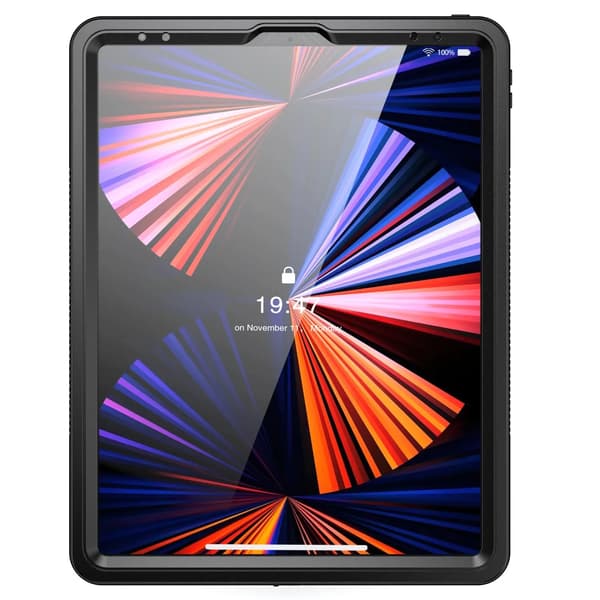 iPad Pro -kotelo, vedenkestävä, iskunkestävä, musta