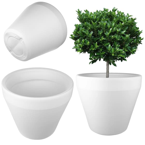Blomsterkrukke, Holdbart Plastik, Moderne Design, HVID, Lille-a