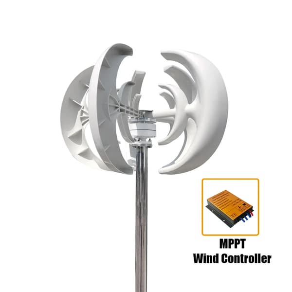 Vindmøllegenerator, Vertikal Aksedesign, Høj Effektivitet, Med MPPT-controller-a, 3000W-a, 24V