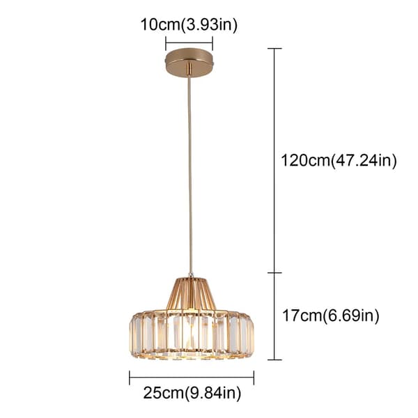 Moderne Pendellampe, Guld Finish, Elegant Krystal Design, guld