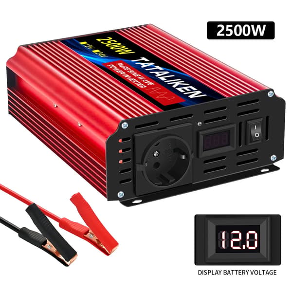 Inverter, DC til AC Converter, Høj Effektivitet, 2500W 12V