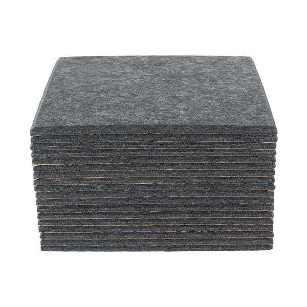 Akustisk panel, polyesterfiber, firkantet form, 9 mm tykkelse, Mørk Grå