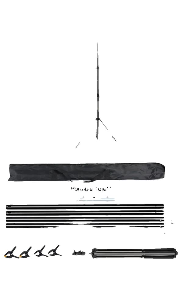 Baggrundsstøtte, Justerbar tværstang, Bærbart stativsystem, Ny 200x200cm