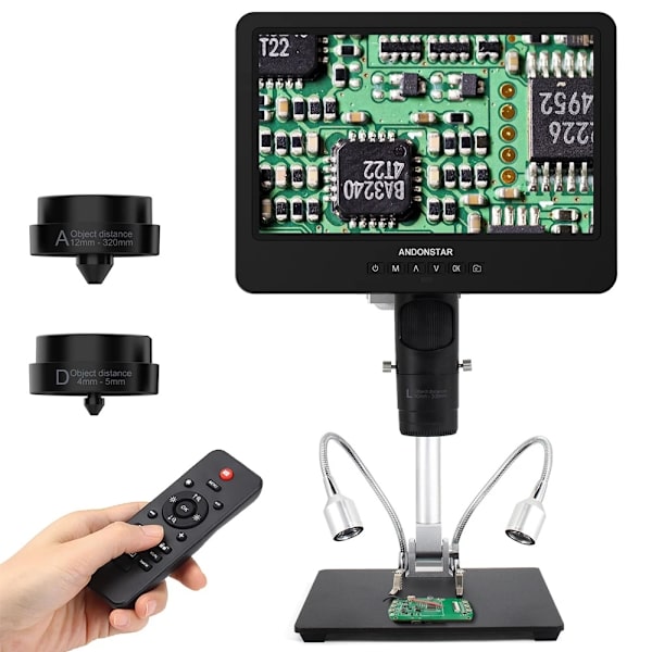 HDMI Digitalt Mikroskop, 2000X Förstoring, Högupplösande 4MP Sensor,AD249SM (10 tum) AD249SM(10 inch) AD249SM(10 inch)