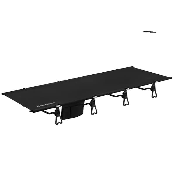 Sammenklappelig seng, letvægtsdesign, bærbar til camping, SORT