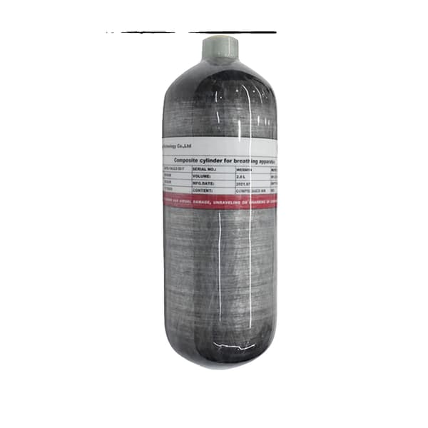 Højtrykscylinder, Kulfiber, 300 Bar Arbejdstryk, 2L, Kulstoffiber