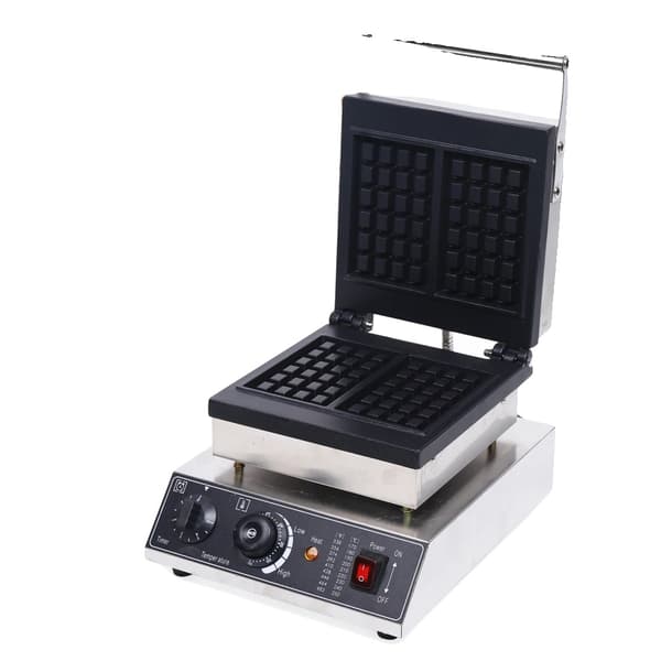 Elektrisk Vaffeljern, 2000W Effekt, Justerbar Temperatur og Timer, 2