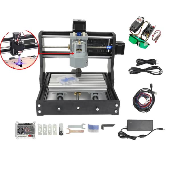 Mini CNC-maskin, GRBL-styrning, PCB-fräsmaskin, Med 5,5W laser