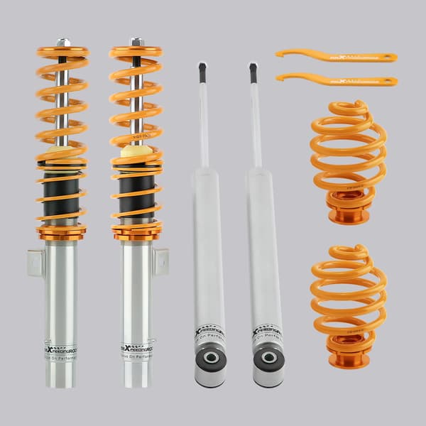 maXpeedingrods Coilovers til BMW E46, Justerbar Højde, Ikke-Justerbar Dæmper, Stærk Konstruktion