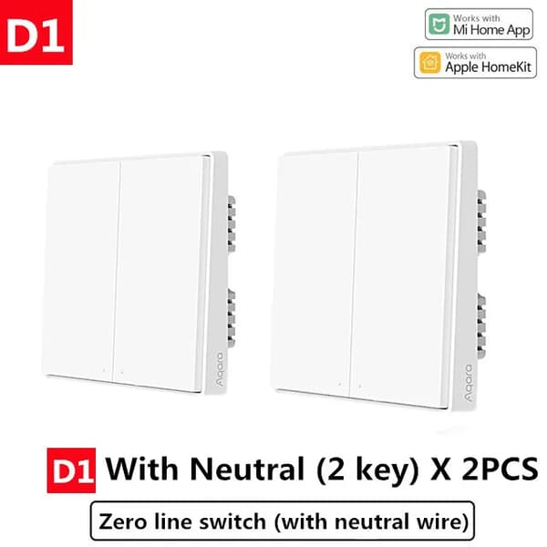 Älykäs kytkin, Zigbee-teknologia, kauko-ohjaus, D1 Neutraalilla 2 X2