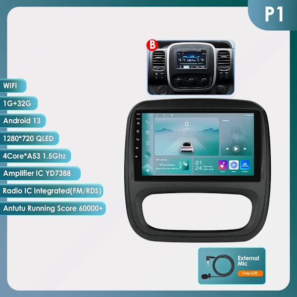 Bilradio, Android 12, Auto Navigation GPS, P1 (1G 32G) Typ B P1 (1G 32G) Type B P1 (1G 32G) Type B