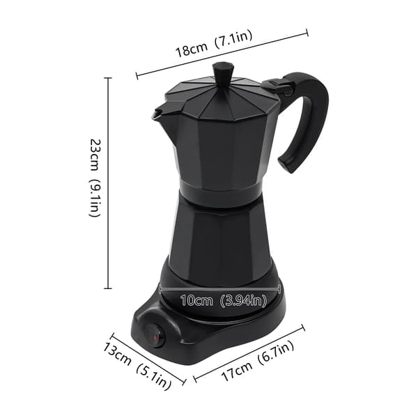 Elektrisk Moka Kande, 300ml Kapacitet, 480W Effekt, sort