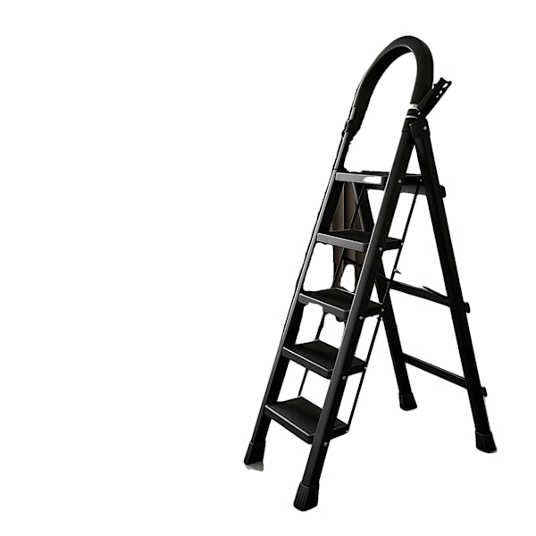 Stege, Fällbar Design, Halkfri Plattform, 5 steg svart